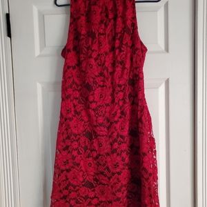 White House Black Market Red Lace Dress